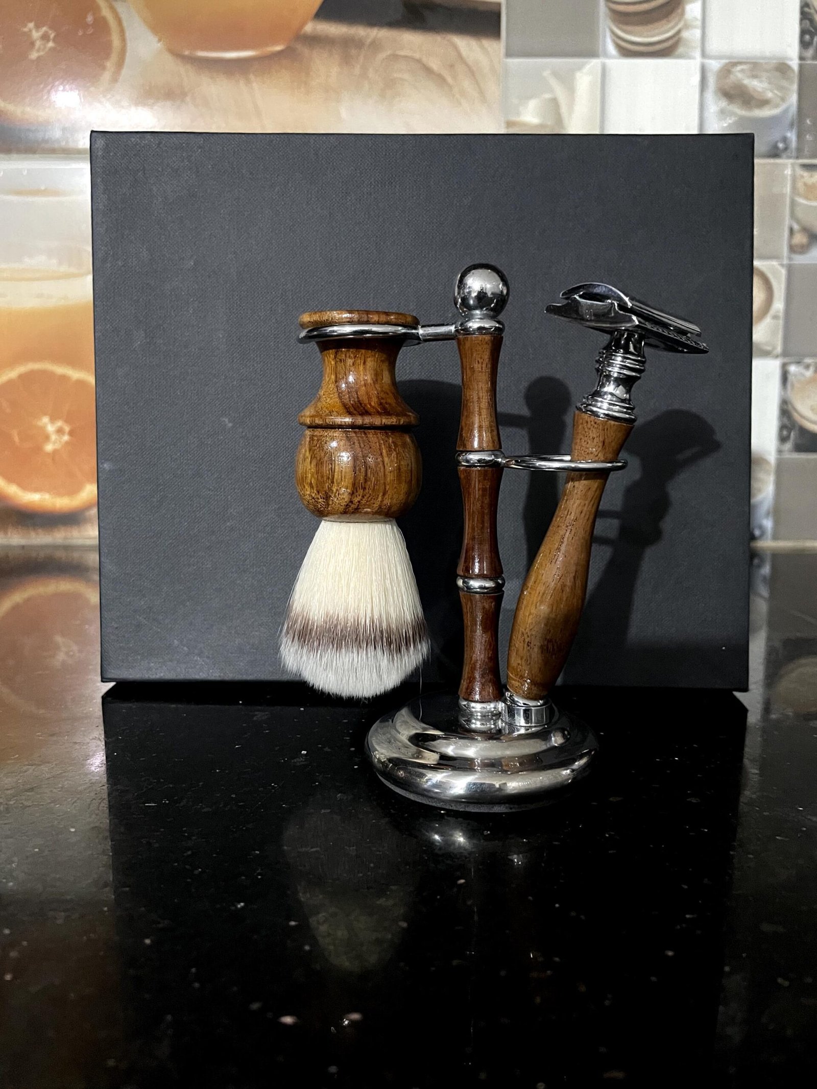 3 Pieces Wooden Design Shaving Set – Classic Men's Grooming Kit - Image 4